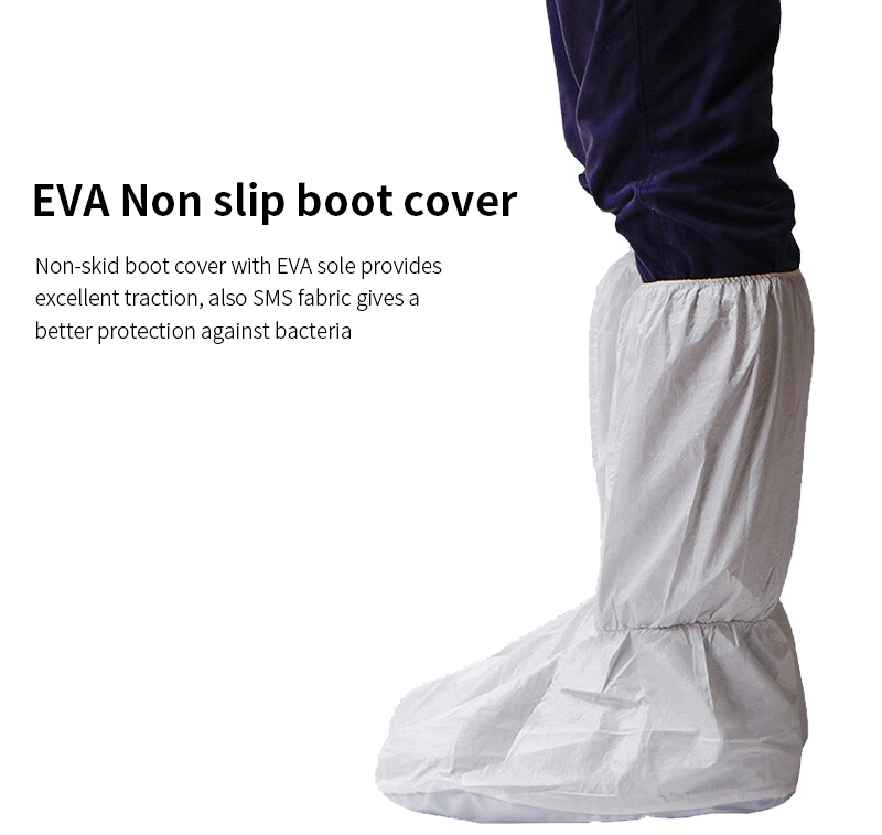 Factory Supply Anti Slip Booties Shoe Covers White Boots Cover Foot Protection Disposable for Hospital Doctors