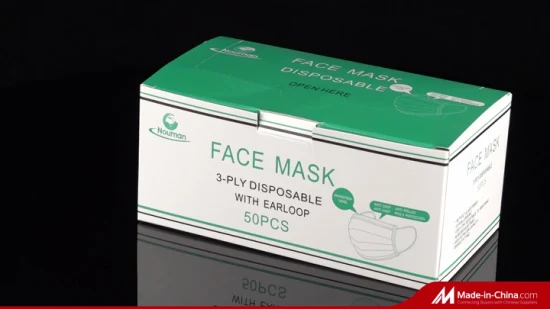 外科用の 3 層イヤーループ付き工場使い捨て保護マスク
